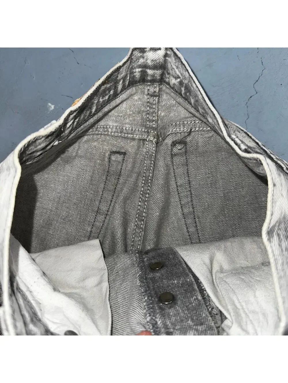 Levis 501 Vintage 80s USA XX Straight Leg Jeans Gray Acid Wash 28x30 Act 26x27